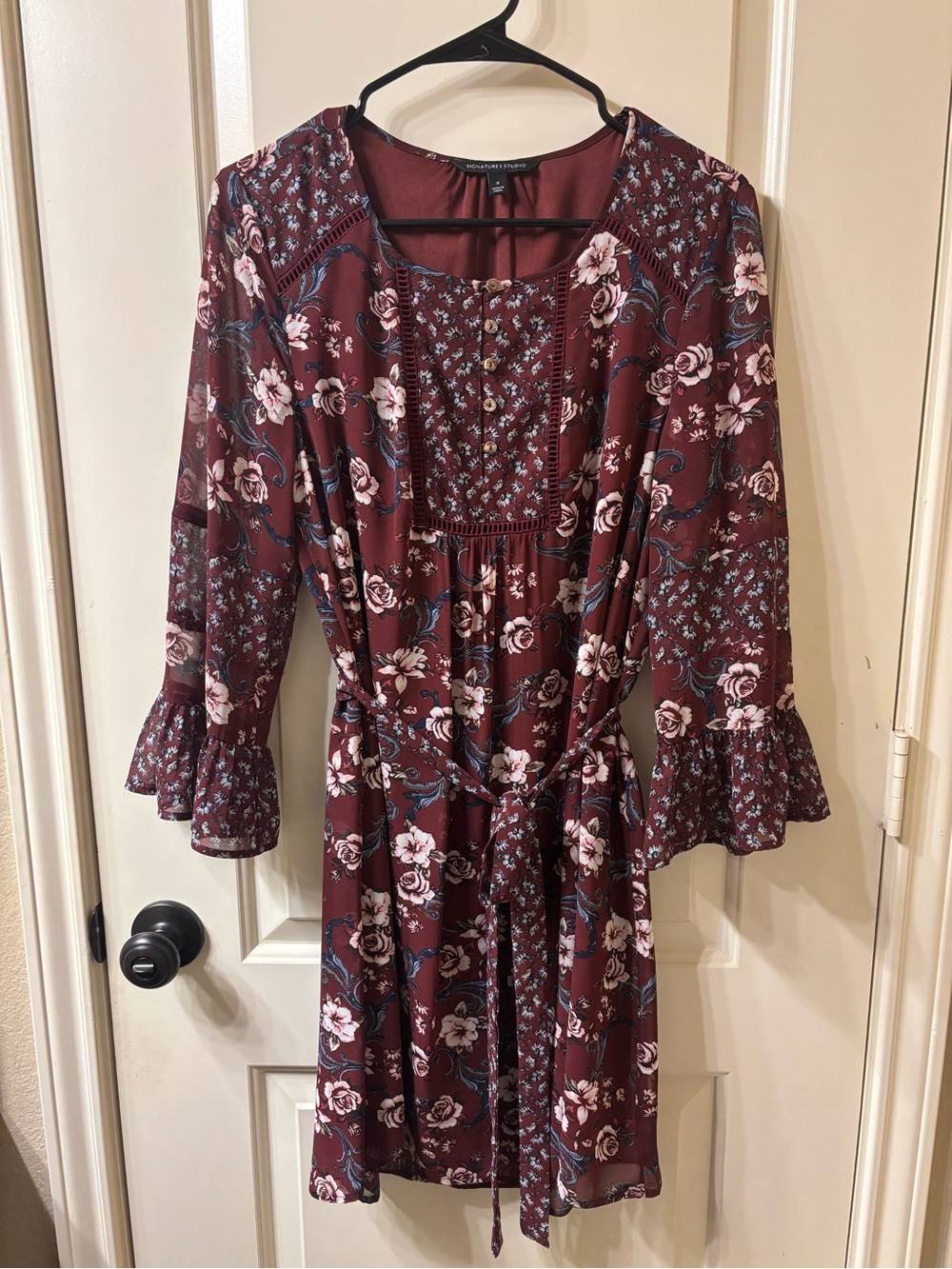 Maroon Floral Dress